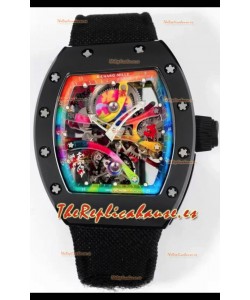 Richard Mille Super Clone RM68-01 Caja Cerámica Negra y Correa Tourbillon Réplica Suiza