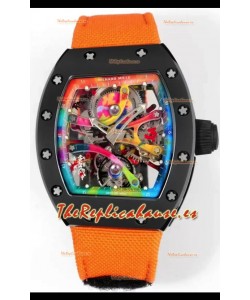 Richard Mille Super Clone RM68-01 Negro Caja Cerámica Correa Nylon Tourbillon Réplica Suiza