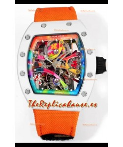 Richard Mille Super Clone RM68-01 Blanco Caja Cerámica Correa Nylon Tourbillon Réplica Suiza
