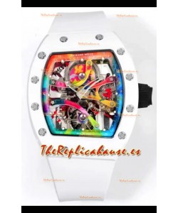 Richard Mille Super Clone RM68-01 Blanco Caja Cerámica Correa Blanca Tourbillon Réplica Suiza