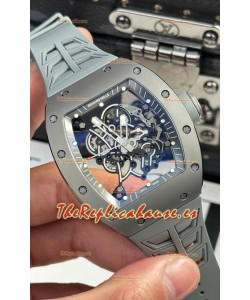 Richard Mille Super Clone RM055 Reloj Cerámica/Titanio Caja Gris con Genuino Tourbillon