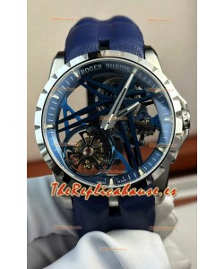 Roger Dubuis Super Clone Excalibur Spider Flying Tourbillon Skeleton Caja Titanio 42MM