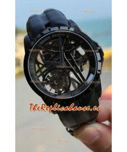 Roger Dubuis Super Clone Excalibur Spider Flying Tourbillon Skeleton Caja Titanio 42MM