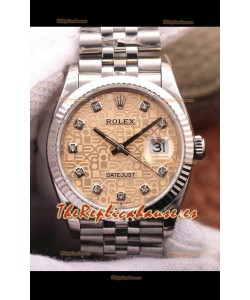 Rolex Datejust 36MM Movimiento Cal.3135 Reloj Réplica Suizo en Acero 904L Dial Computadora Champange
