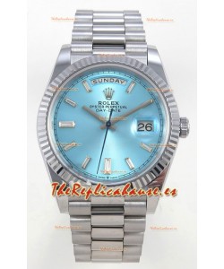 Rolex Day Date Super Clone Dial Azul Hielo 40MM 220 Gramos Reloj Réplica Suizo