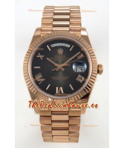 Rolex Day Date Super Clone Dial Ombre Marrón 40MM 220 Gramos Reloj Réplica Suizo