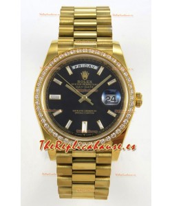 Rolex Day Date Super Clone Dial Negro 40MM 220 Gramos Reloj Réplica Suizo