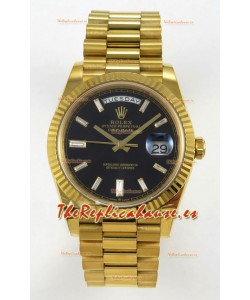 Rolex Day Date Super Clone Dial Negro 40MM 220 Gramos Reloj Réplica Suizo