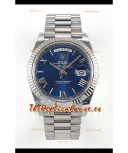 Rolex Day Date Super Clone Dial Azul Romanos 40MM 220 Gramos Reloj Réplica Suizo