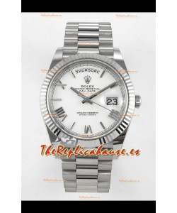 Rolex Day Date Super Clone Dial Blanco 40MM 220 Gramos Reloj Réplica Suizo