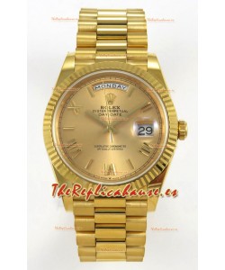 Rolex Day Date Super Clone Gold Roman Dial 40MM 220 Gramos Reloj Réplica Suizo