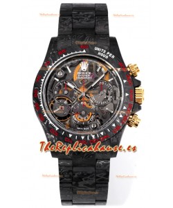 Rolex Daytona Blaken Carbono Negro Reloj Réplica Suizo Espejo 1:1 Dial Skeleton Movimiento Cal.4130