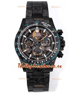 Rolex Daytona Blaken Carbono Negro Reloj Réplica Suizo Espejo 1:1 Dial Skeleton Movimiento Cal.4130