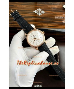 Rolex Cellini Date Ref#50505 Replica Espejo 1:1 Dial Blanco Oro Rosado Acero 