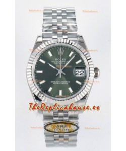 Rolex Super Clone Datejust ETA 2688 Movement 31MM Reloj Caja Acero Inoxidable Dial Verde
