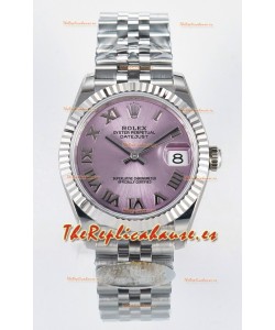Rolex Super Clone Datejust ETA 2688 Movement 31MM Reloj Acero Inoxidable Dial Rosa Romanos