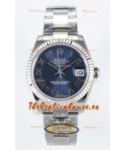 Rolex Super Clone Datejust ETA 2688 Movement 31MM Reloj Acero Inoxidable Dial Azul Romanos