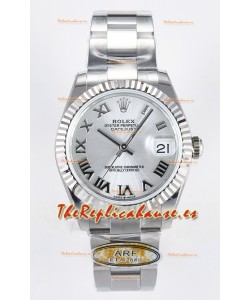 Rolex Super Clone Datejust ETA 2688 Movement 31MM Reloj Caja Acero Inoxidable Dial Acero Romanos