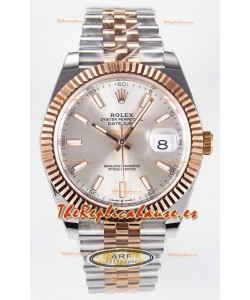 Rolex Super Clone Datejust ETA 3235 Movement 41MM Reloj Chapado en Oro Rosado Dos Tonos Dial Acero