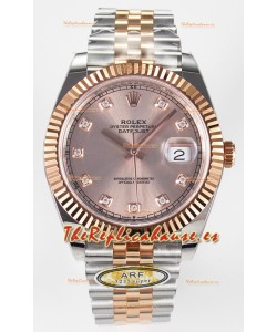 Rolex Super Clone Datejust ETA 3235 Movement 41MM Reloj y Dial Chapados en Oro Rosado Dos Tonos