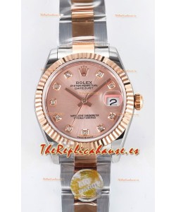 Rolex Super Clone Datejust ETA 2688 Movement 31MM Caja y Dial Oro Rosado Dos Tonos