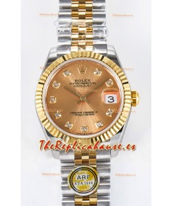 Rolex Super Clone Datejust ETA 2688 Movement 31MM Caja y Dial Oro Amarillo Dos Tonos