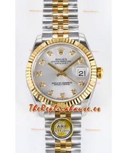 Rolex Super Clone Datejust ETA 2688 Movement 31MM Oro Amarillo Dos Tonos Dial Acero