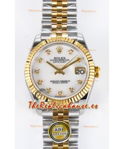 Rolex Super Clone Datejust ETA 2688 Movement 31MM Oro Amarillo Dos Tonos Dial Madre Perla