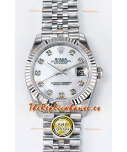 Rolex Super Clone Datejust ETA 2688 Movement 31MM Reloj Acero Inoxidable Dial Perla