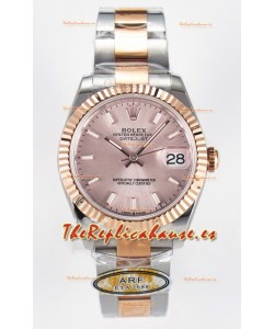 Rolex Super Clone Datejust ETA 2688 Movement 31MM Oro Rosado Dos Tonos Suizo Dial Champange