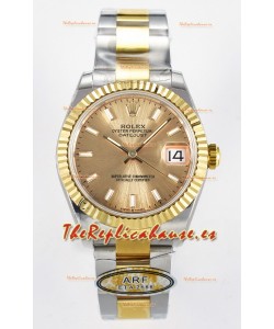 Rolex Super Clone Datejust ETA 2688 Movement 31MM Reloj y Dial Oro Amarillo Dos Tonos