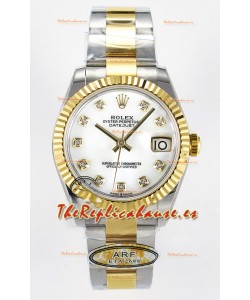 Rolex Super Clone Datejust ETA 2688 Movement 31MM Oro Amarillo Dos Tonos Dial Repique