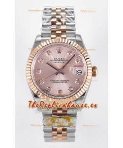 Rolex Super Clone Datejust ETA 2688 Movement 31MM Oro Rosado Dos Tonos Suizo Dial Champange
