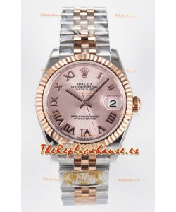 Rolex Super Clone Datejust ETA 2688 Movement 31MM Oro Rosado Dos Tonos Suizo Dial Champange