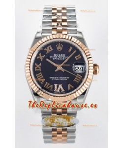 Rolex Super Clone Datejust ETA 2688 Movement 31MM Oro Rosado Dos Tonos Suizo Dial Morado