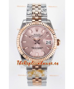 Rolex Super Clone Datejust ETA 2688 Movement 31MM Oro Rosado Dos Tonos Suizo Dial Champange