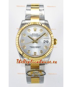 Rolex Super Clone Datejust ETA 2688 Movement 31MM Oro Amarillo Dos Tonos Suizo Dial Acero 