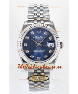 Rolex Super Clone Datejust ETA 2688 Movement 31MM Reloj Acero Inoxidable Dial Azul