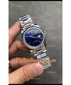 Rolex Day Date Super Clone Reloj Acero Inoxidable Dial Azul 36MM - 1:1 Calidad Espejo