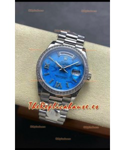 Rolex Day Date Turquoise Set Reloj Acero Inoxidable 18K 36MM - Reloj Réplica Espejo 1:1 