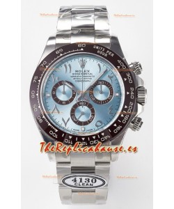 Rolex Daytona Super Clone Dial Azul Ice Bisel Diamantes Movimiento Cal.4130 - Reloj Acero 904L