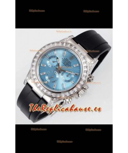 Rolex Daytona Super Clone Dial Azul Ice Acero Inoxidable Espejo 1:1 Movimiento Cal.4131 Reloj Réplica