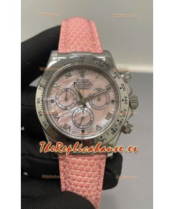 Rolex Daytona Super Clone Dial Rosa PerlaAcero Inoxidable Espejo 1:1 Movimiento Cal.4131 Reloj Réplica