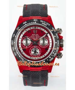 Rolex Daytona Edition Reloj en Dial Rojo Caja Carbono Réplica Espejo 1:1
