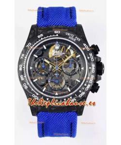 Rolex Daytona Super Clone DiW Skeleton Carbon Edition Watch - Caja Carbono Forjado Correa Morada Réplica Espejo 1:1