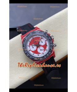 Rolex Daytona Super Clone DiW Kakha Kaladze Rojo Caja Carbono Reloj en Dial Rojo Reloj Réplica Espejo 1:1