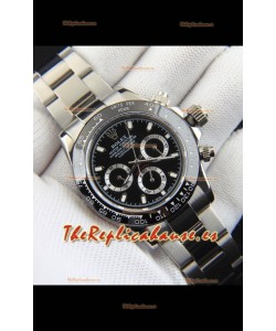 Rolex Daytona Movimiento Japonés Reloj Réplica en Dial Negro - Bisel de Cerámica 