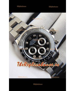 Rolex Daytona Movimiento Japonés Reloj Réplica en Dial Negro - Bisel de Cerámica 