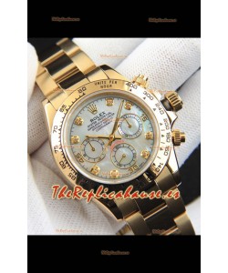 Rolex Daytona Movimiento Japonés Caja de Oro Reloj Réplica en Dial Madre Perla 