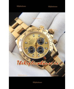 Rolex Daytona Movimiento Japonés Caja de Oro Reloj Réplica en Dial Dorado 
